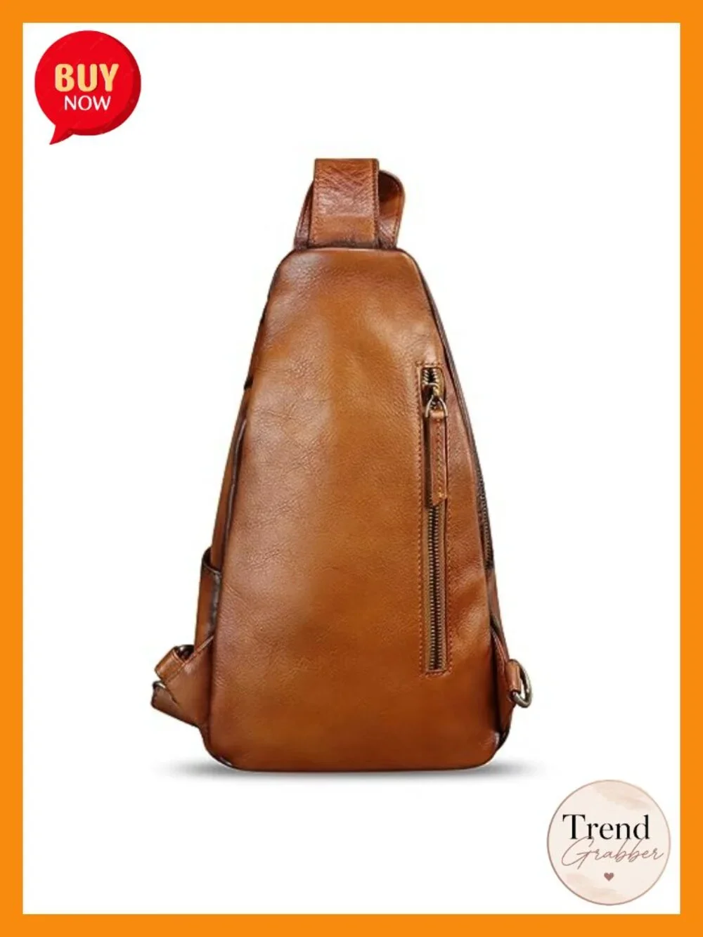Genuine Leather Sling Bag Vintage Crossbody Backpack Purse with Multiple Pockets